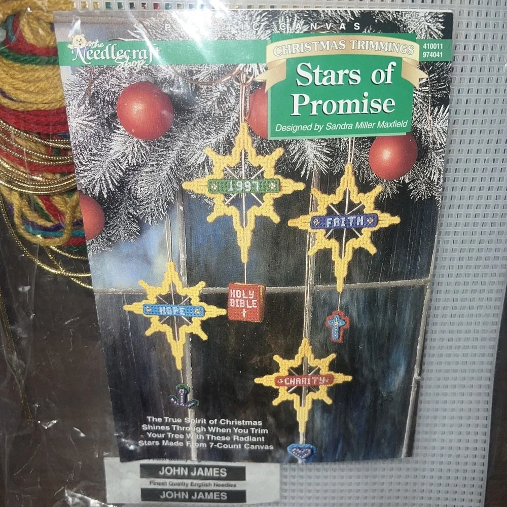 needlecraft shop plastic canvas KitsChristmas Mice And Stars Of Promise Lot Of 2